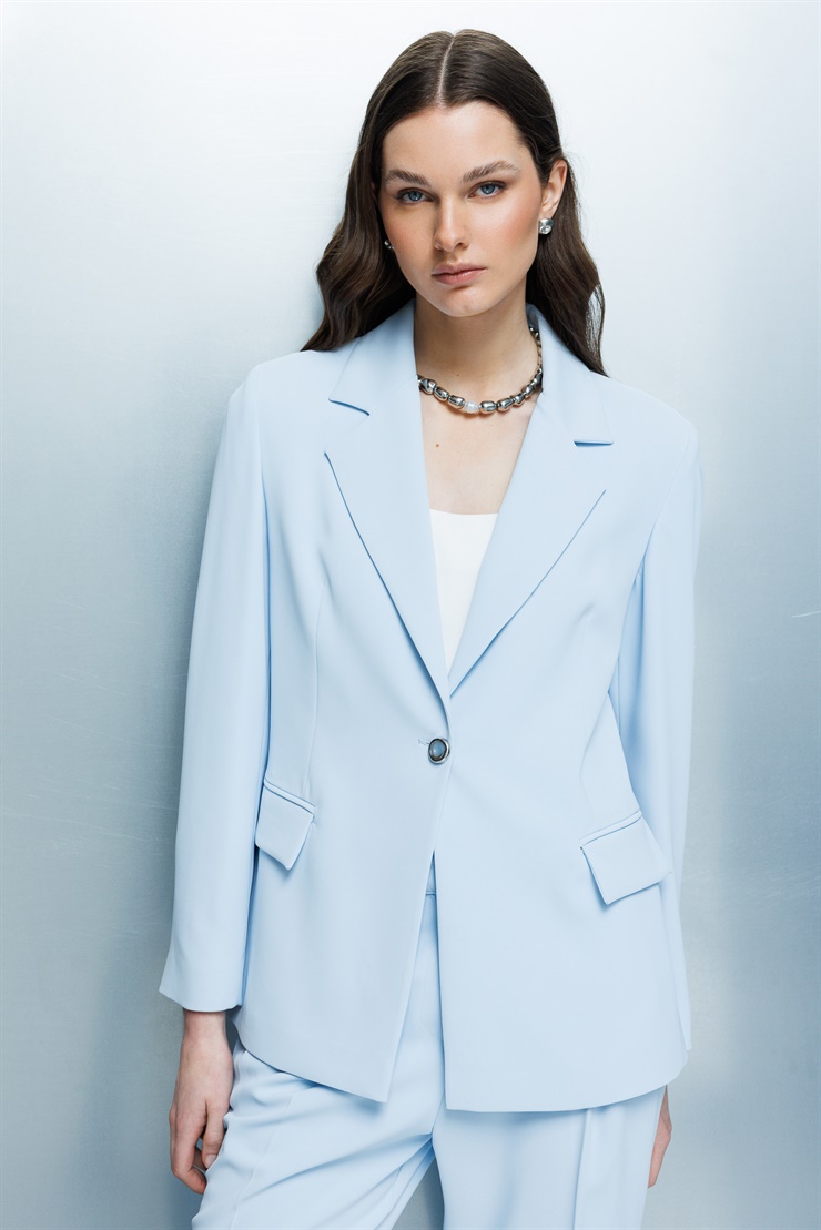 Modailgi Mono Yaka Vatkalı Tek Düğme Ceket - 40051