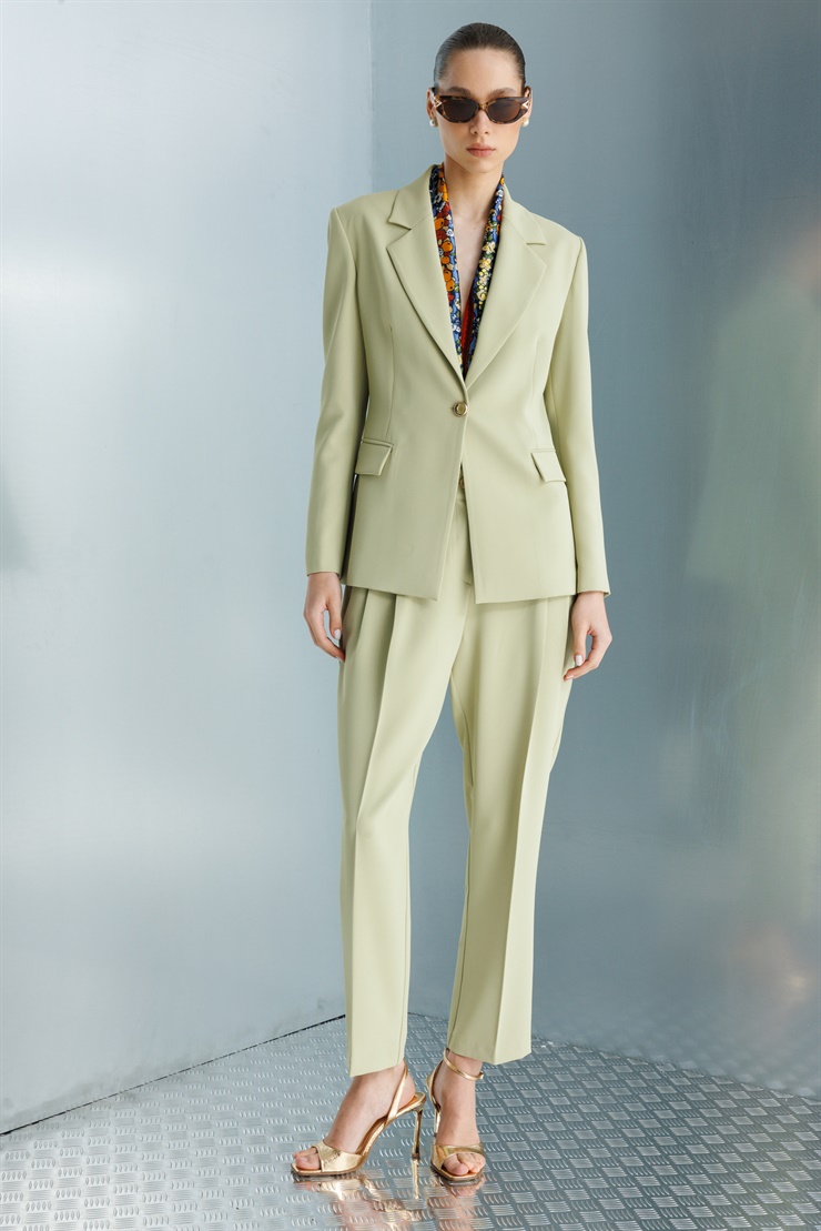 Modailgi Mono Yaka Vatkalı Tek Düğme Ceket - 40051