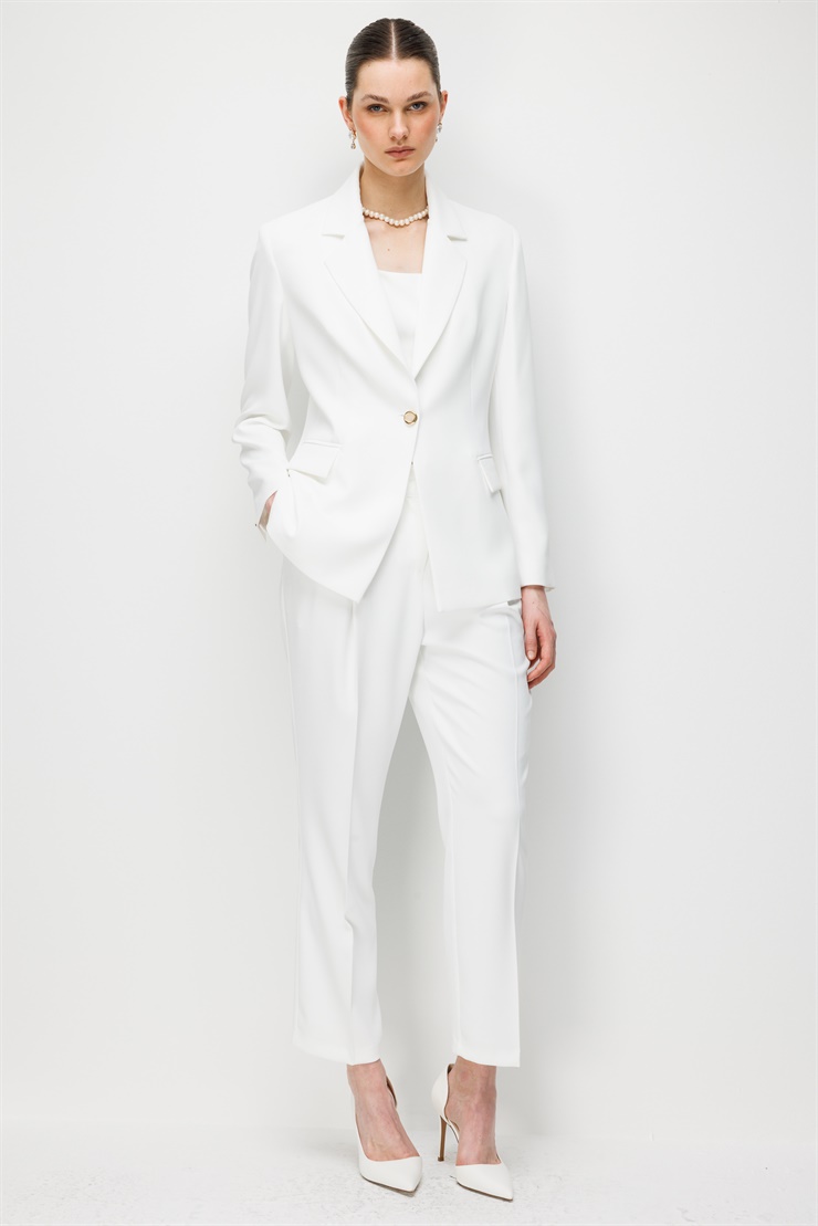 Modailgi Mono Yaka Vatkalı Tek Düğme Ceket - 40051