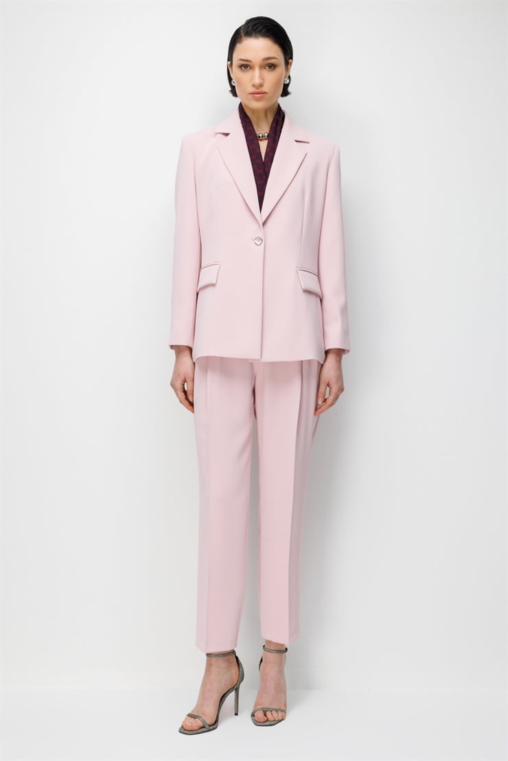 Modailgi Mono Yaka Vatkalı Tek Düğme Ceket - 40051