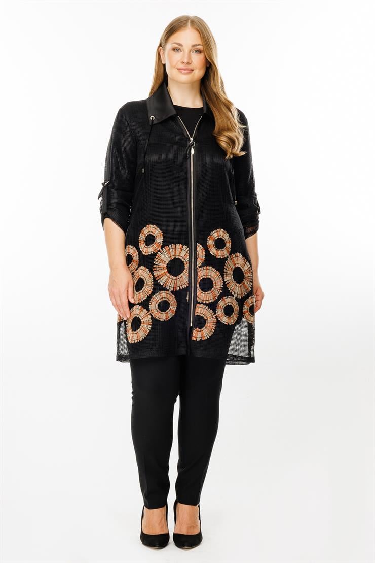 Modailgi  Nakışlı File Detaylı Kap Siyah