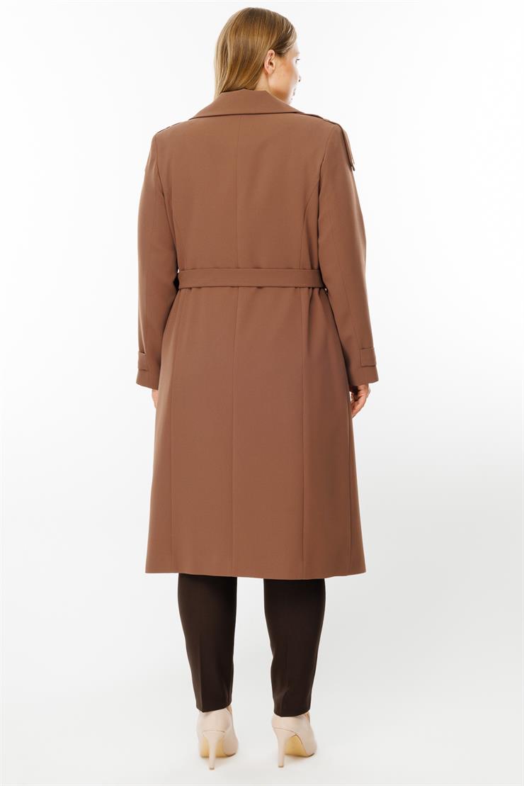 Modailgi  Omuzları Apoletli Trenç Taba