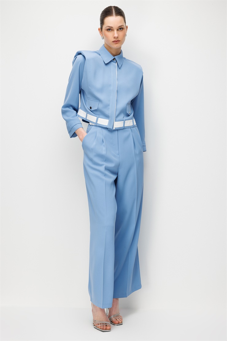 Modailgi Omzu Vatkalı Çıtçıt Kapamalı Mont - 40104