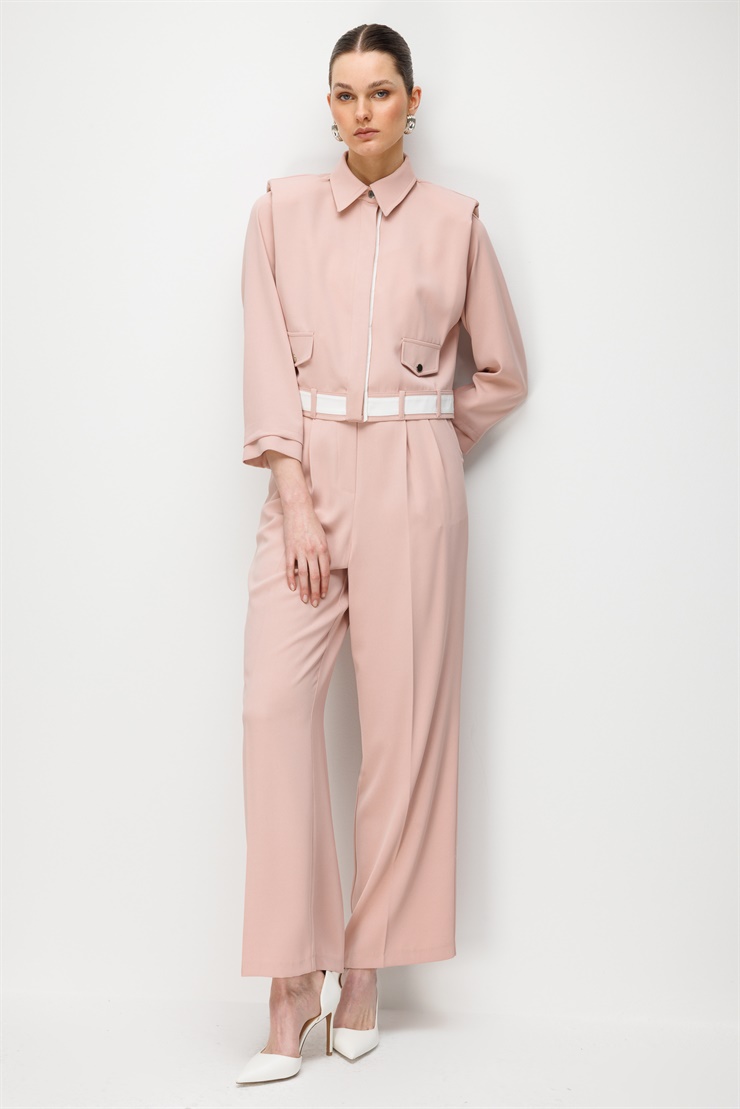 Modailgi Omzu Vatkalı Çıtçıt Kapamalı Mont - 40104