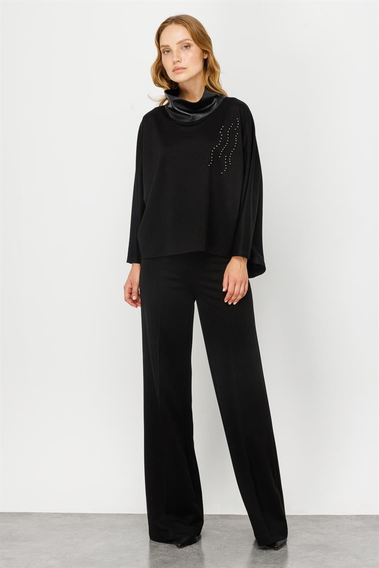 Modailgi  Örme Bluz Siyah