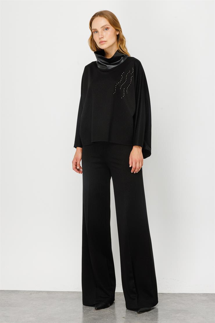 Modailgi  Örme Bluz Siyah