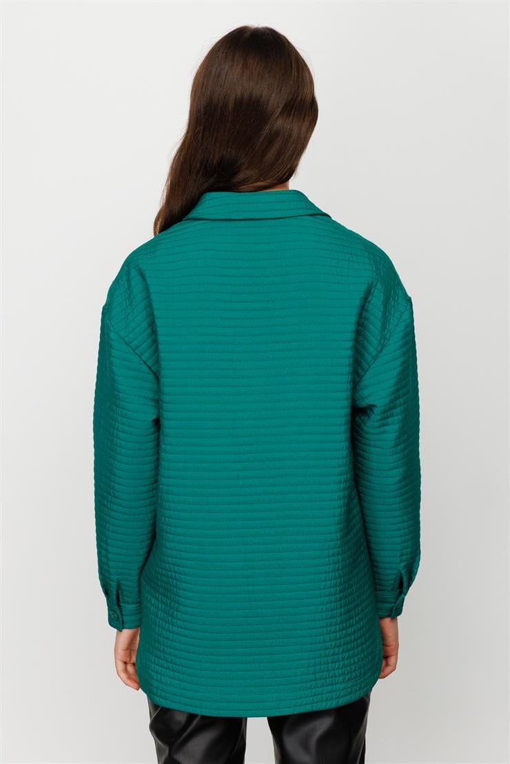 Modailgi  Oversize Kapitone Tunik Yeşil