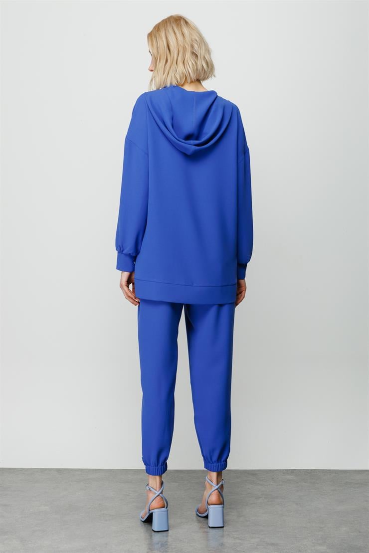 Modailgi  Paçası Kuşgözü Aksesuarlı Pantolon Mavi