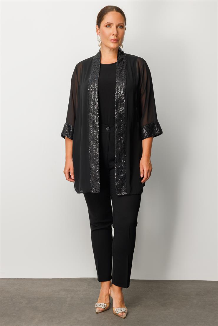 Modailgi  Payet Detaylı İkili Takım Siyah