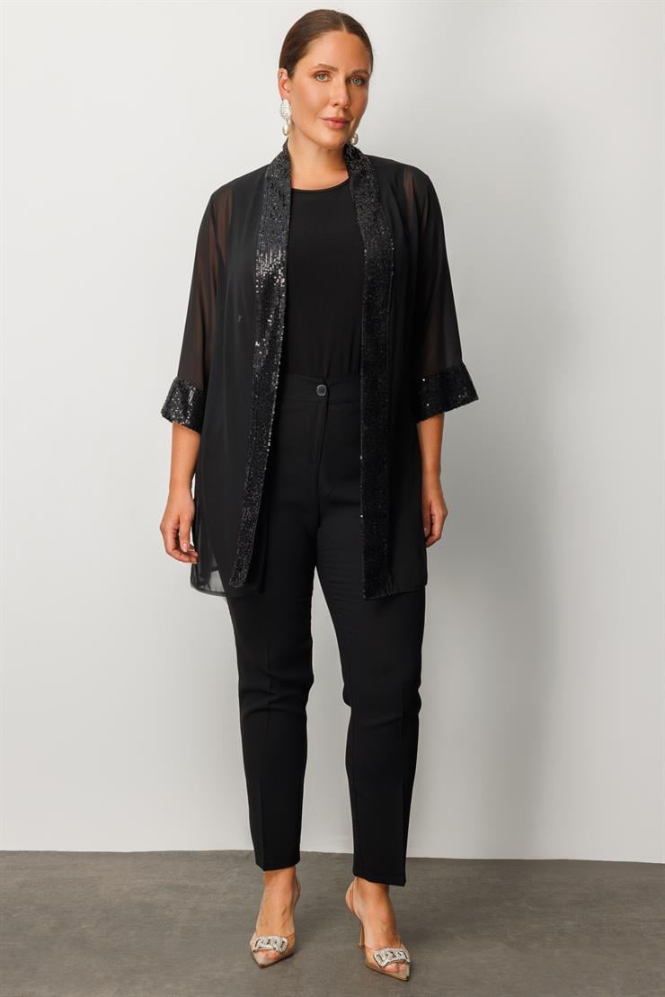 Modailgi  Payet Detaylı İkili Takım Siyah