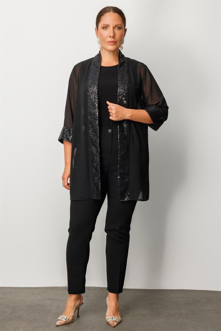 Modailgi  Payet Detaylı İkili Takım Siyah