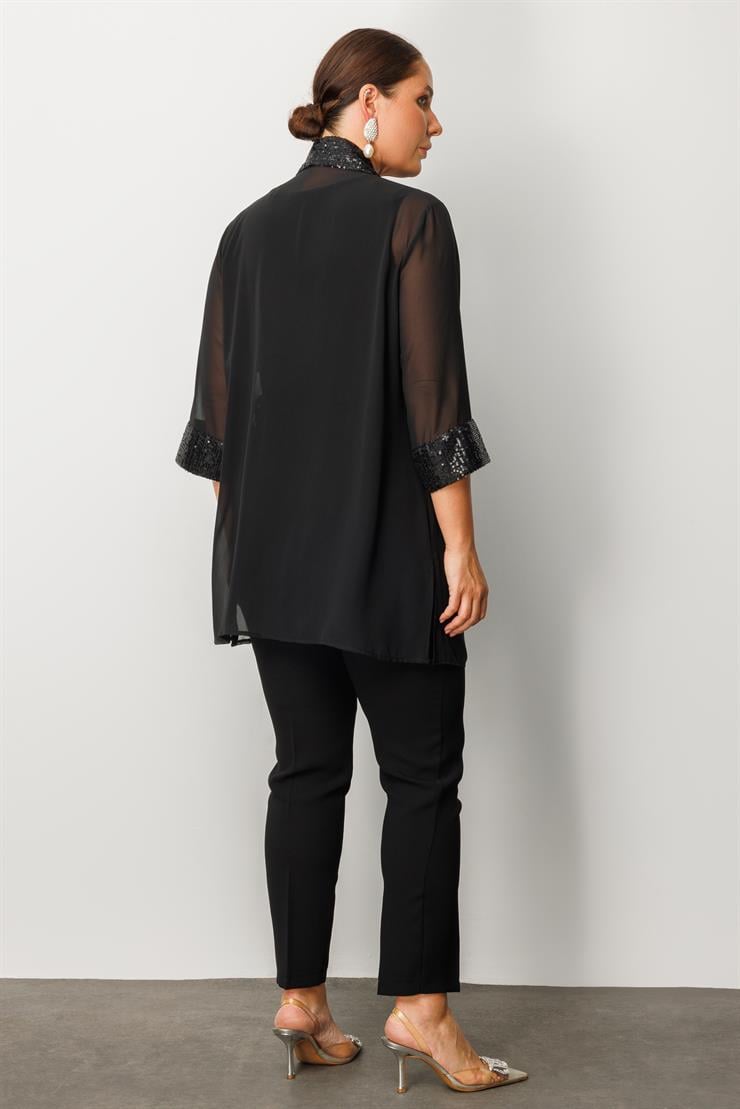 Modailgi  Payet Detaylı İkili Takım Siyah