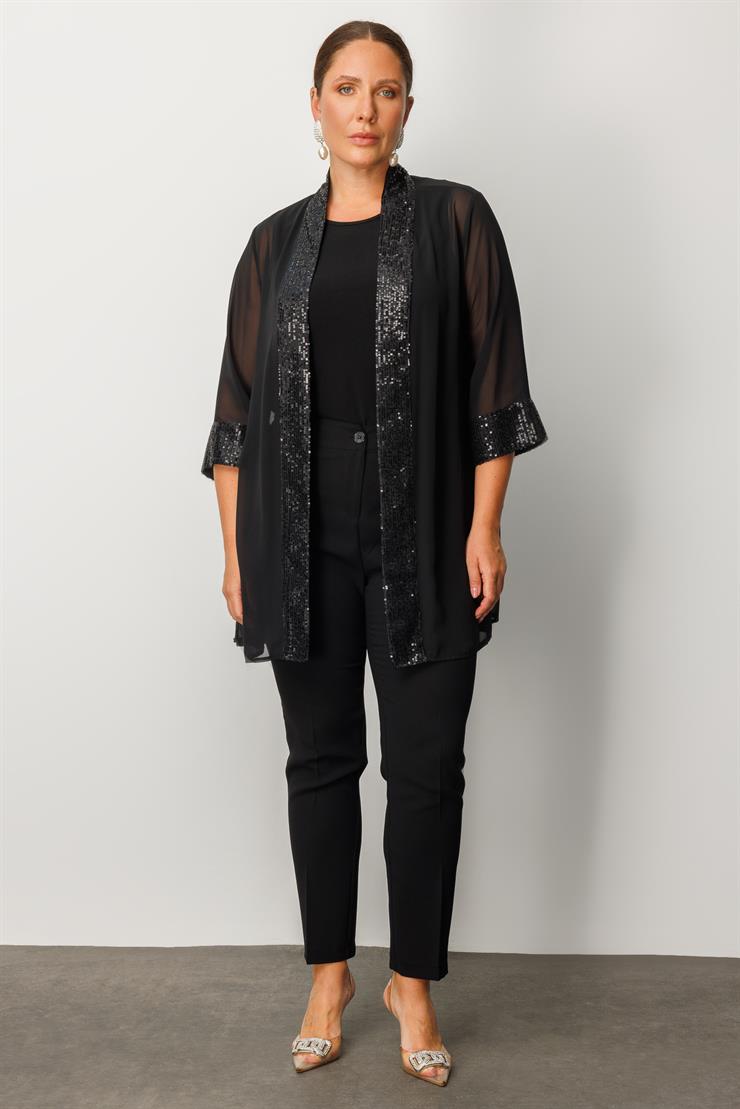 Modailgi  Payet Detaylı İkili Takım Siyah