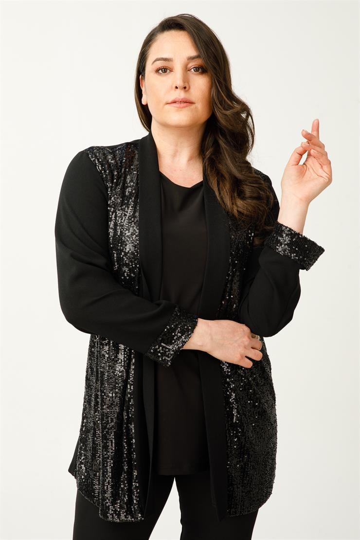 Modailgi  Payet Detaylı İkili Tunik Siyah