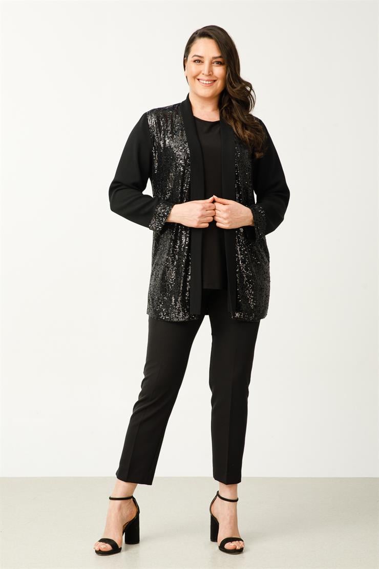 Modailgi  Payet Detaylı İkili Tunik Siyah