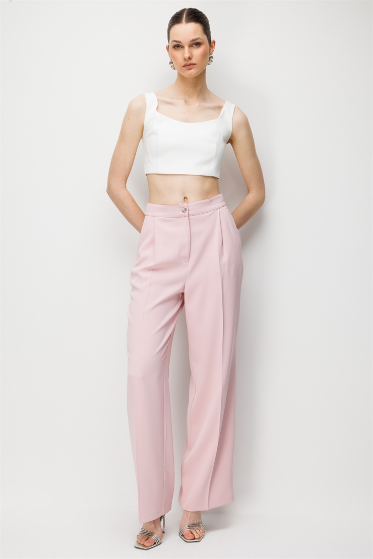 Modailgi  Pileli Yan Cep Pantolon - 70050 Pembe