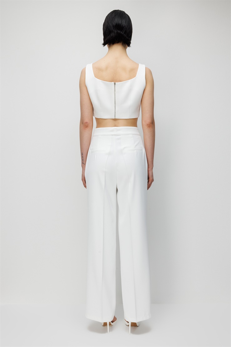 Modailgi  Pileli Yan Cep Pantolon - 70050 Ekru