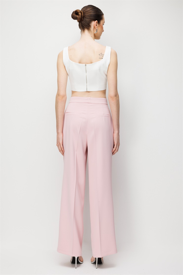 Modailgi  Pileli Yan Cep Pantolon - 70050 Pembe