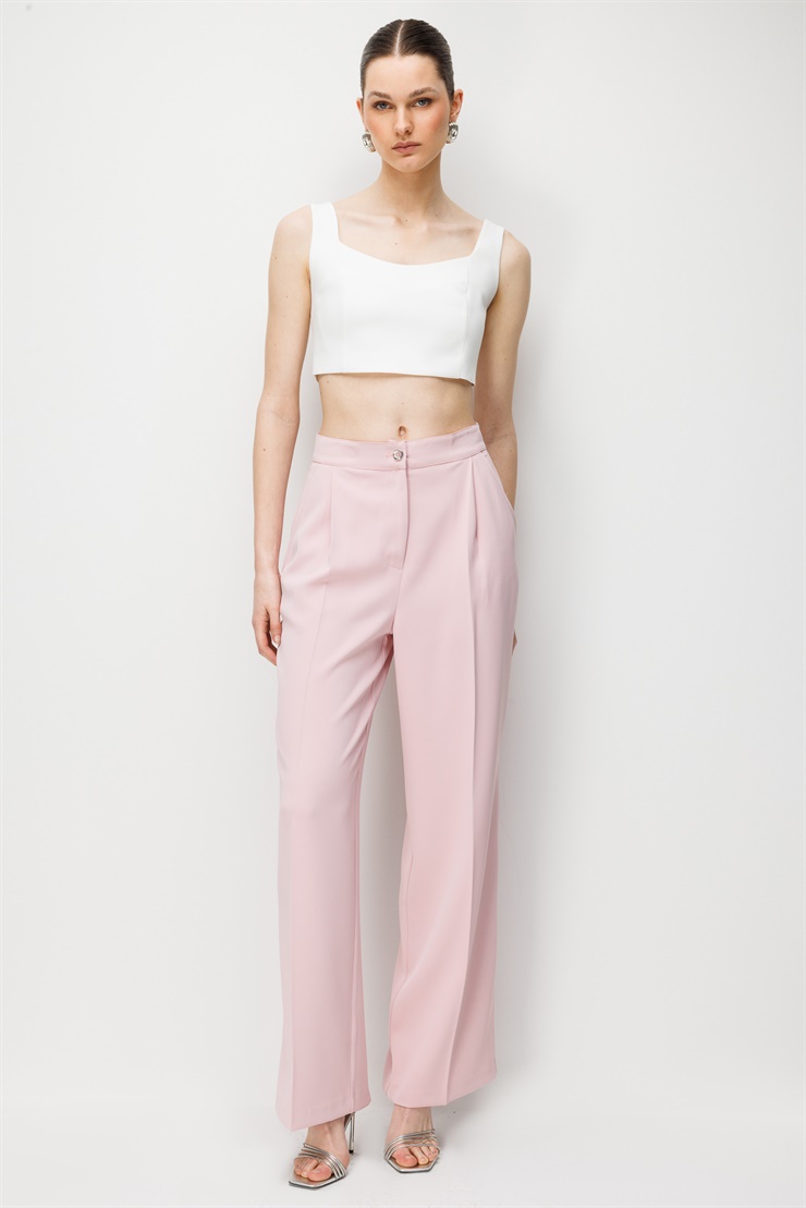 Modailgi  Pileli Yan Cep Pantolon - 70050 Pembe