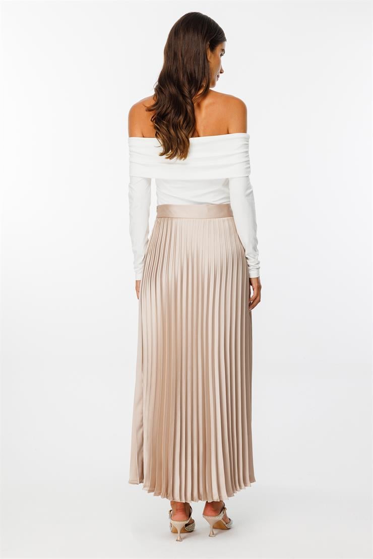 Modailgi  Plisoley Etek - 7017 Vizon