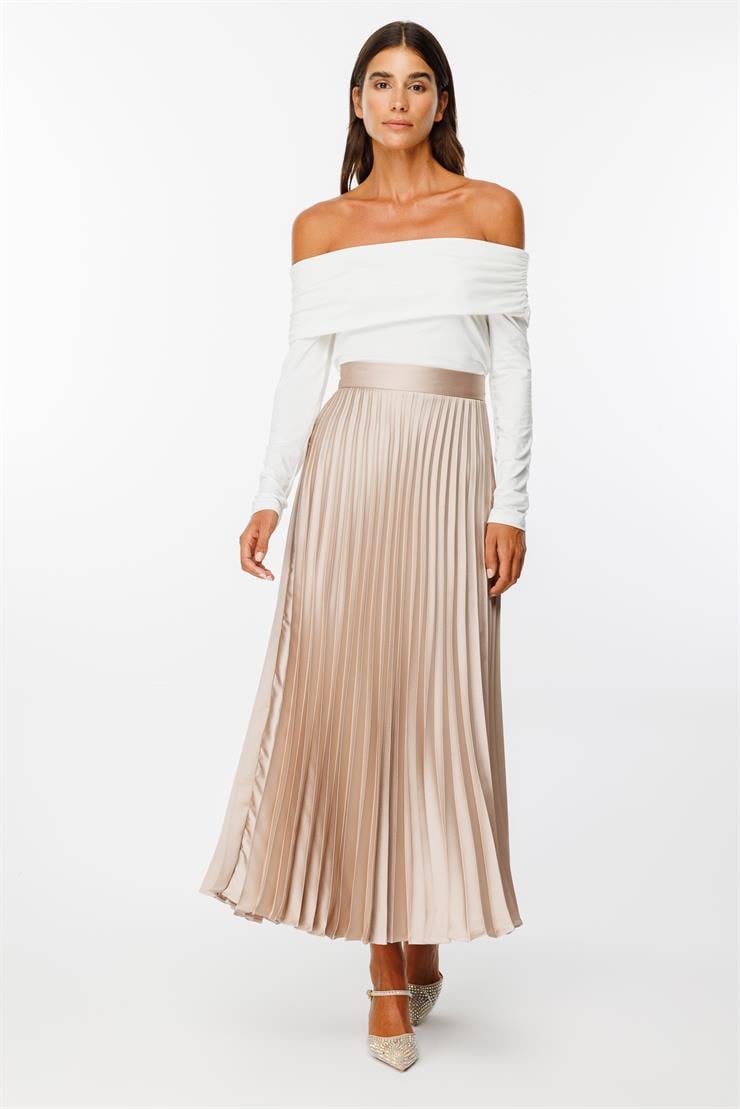 Modailgi  Plisoley Etek - 7017 Vizon