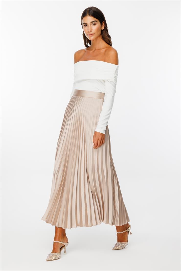 Modailgi  Plisoley Etek - 7017 Vizon