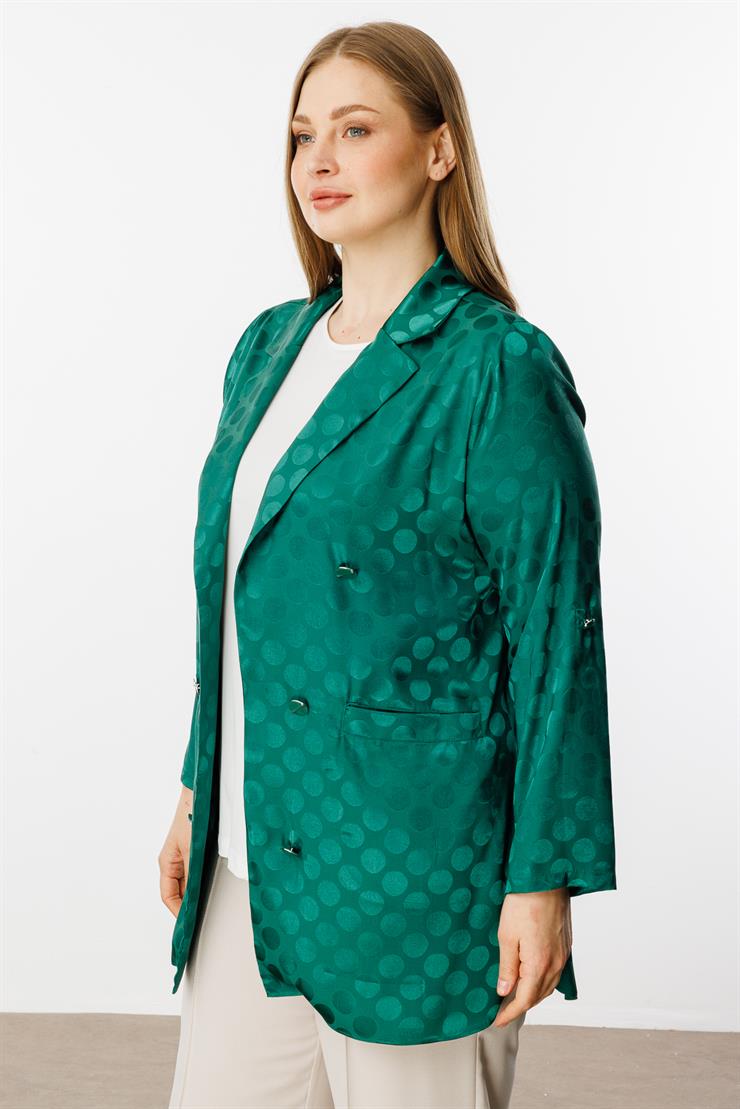 Modailgi  Puan Jakarlı Beli Büzgülü İkili Takım Yeşil