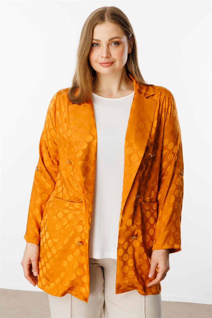 Modailgi  Puan Jakarlı Beli Büzgülü İkili Takım Orange