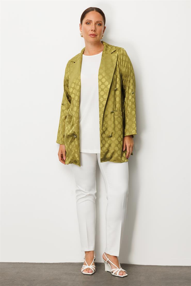 Modailgi  Puan Jakarlı Beli Büzgülü İkili Takım Olive