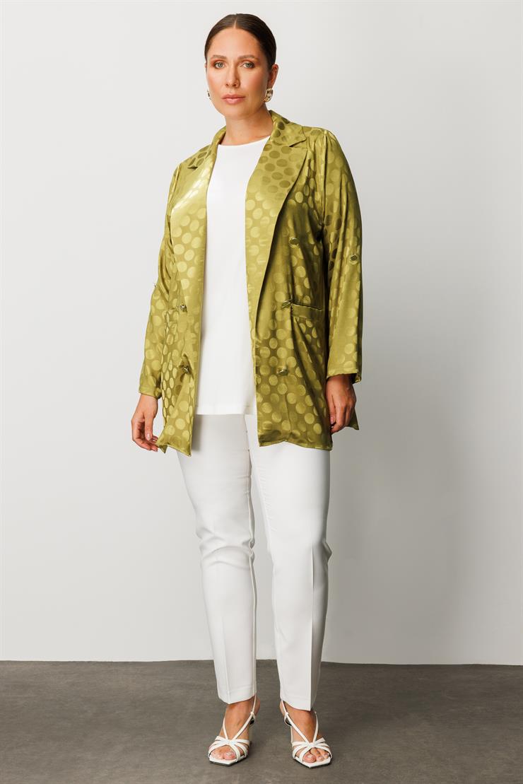 Modailgi  Puan Jakarlı Beli Büzgülü İkili Takım Olive