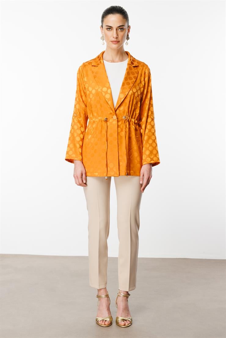 Modailgi  Puan Jakarlı Beli Büzgülü İkili Takım Orange