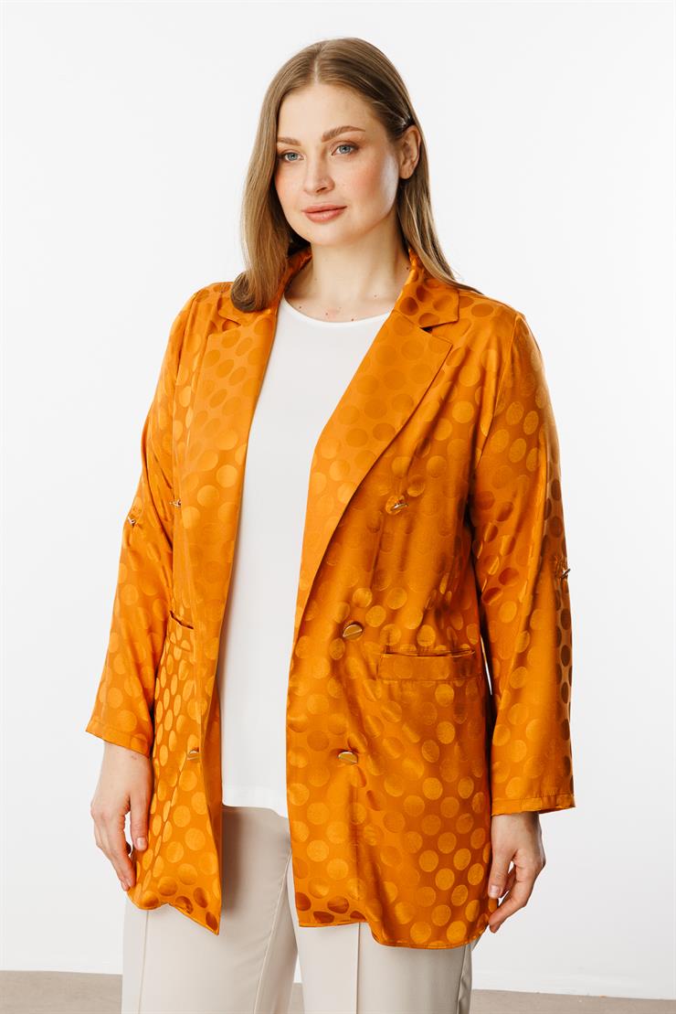 Modailgi  Puan Jakarlı Beli Büzgülü İkili Takım Orange