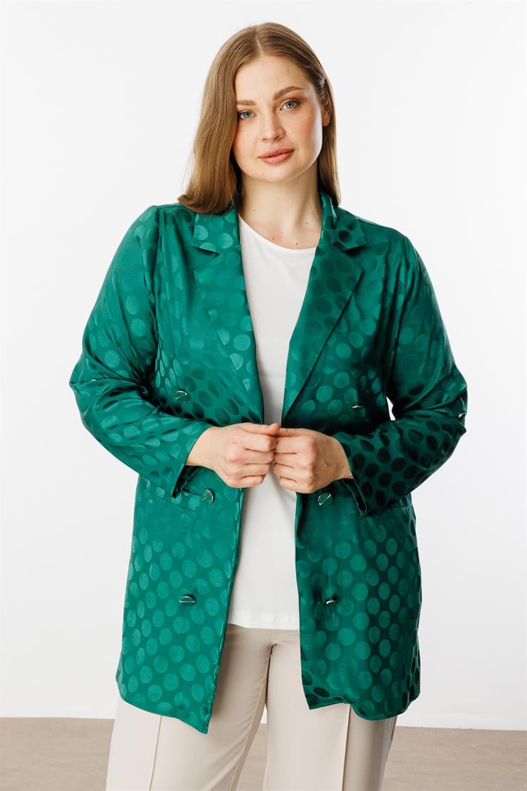 Modailgi  Puan Jakarlı Beli Büzgülü İkili Takım Yeşil