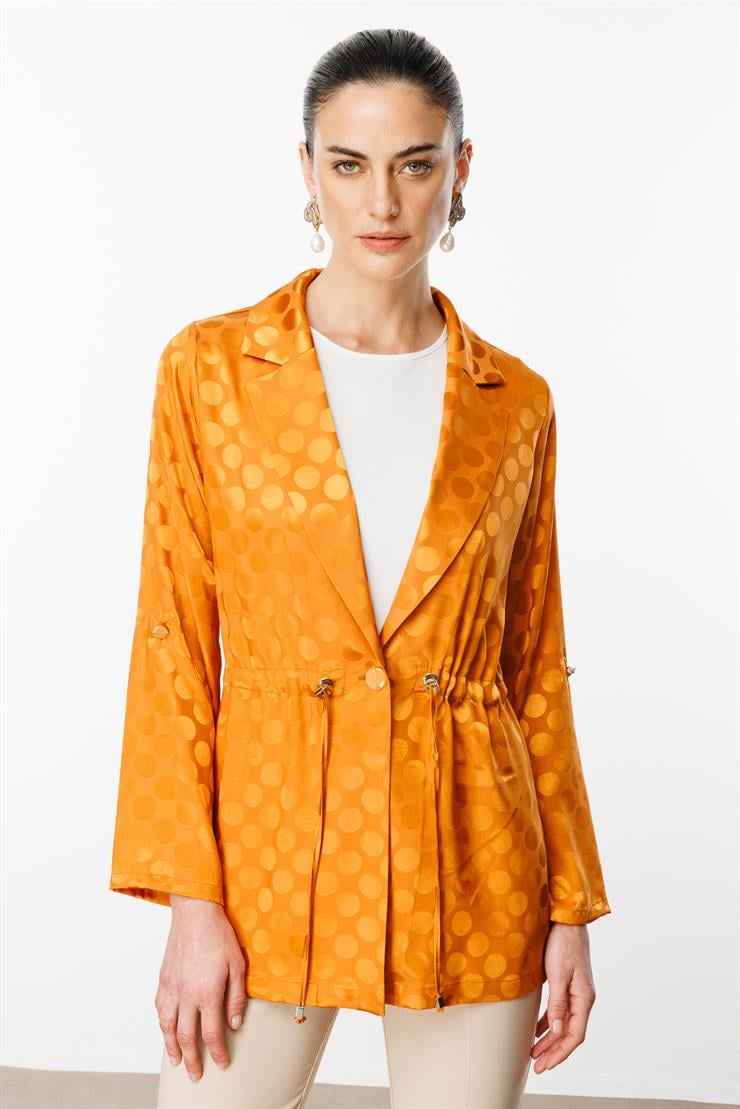 Modailgi  Puan Jakarlı Beli Büzgülü İkili Takım Orange