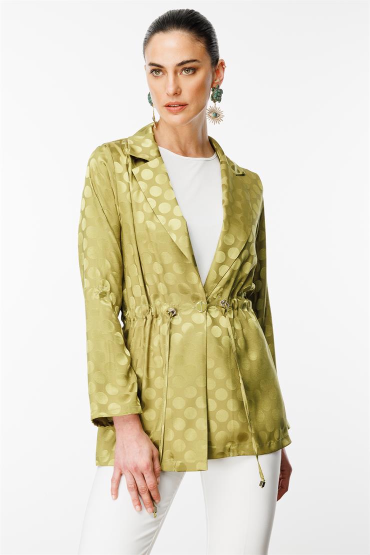 Modailgi  Puan Jakarlı Beli Büzgülü İkili Takım Olive