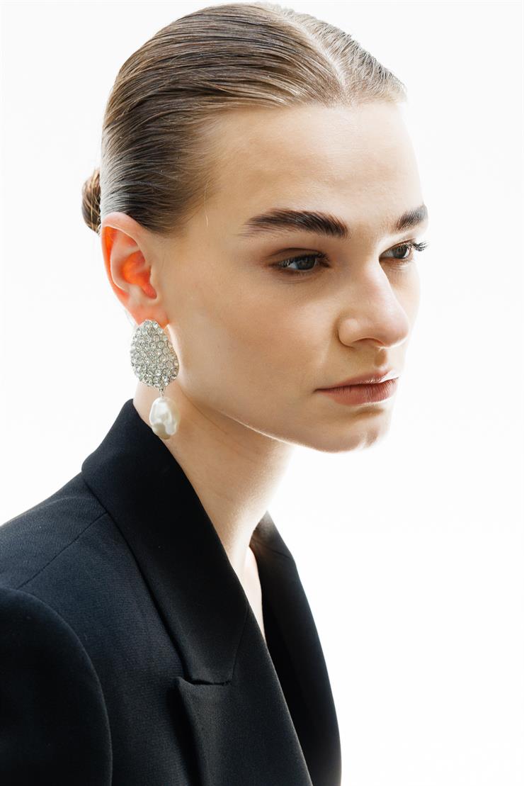 Modailgi  Şerit Taş Yırtmaçlı Kruvaze Ceket Siyah