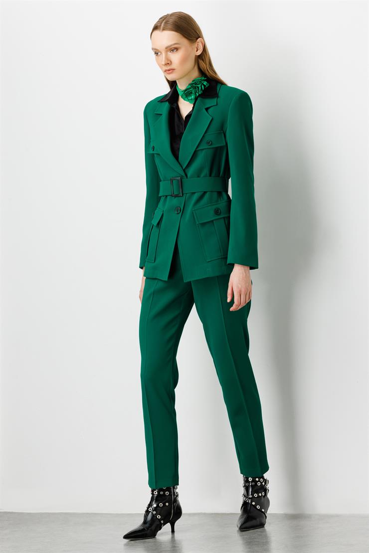 Modailgi  Sigara Paça Klasik Pantolon Yeşil