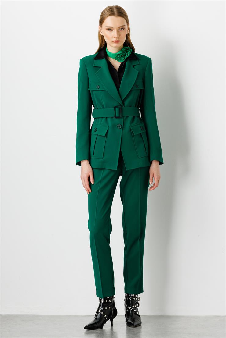 Modailgi  Sigara Paça Klasik Pantolon Yeşil