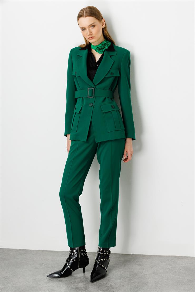 Modailgi  Sigara Paça Klasik Pantolon Yeşil