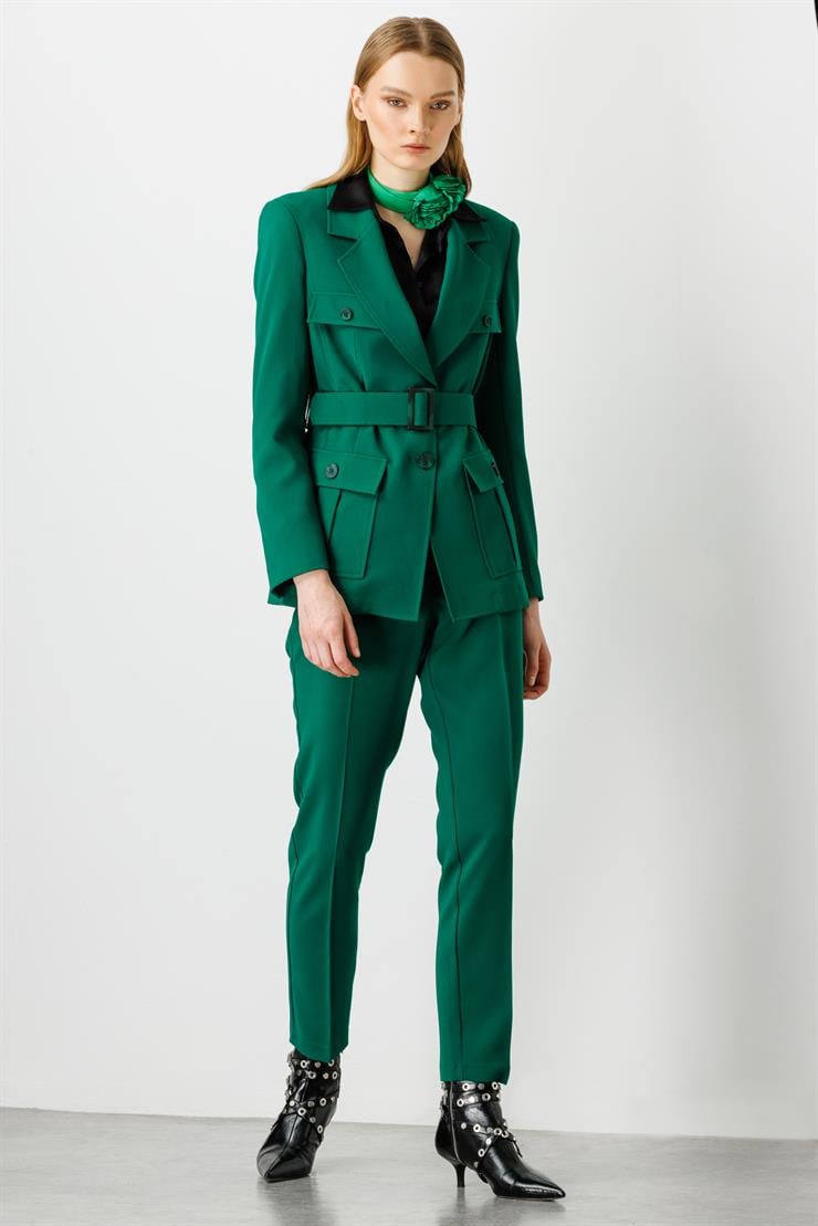 Modailgi  Sigara Paça Klasik Pantolon Yeşil