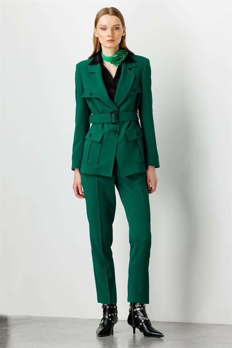 Modailgi  Sigara Paça Klasik Pantolon Yeşil