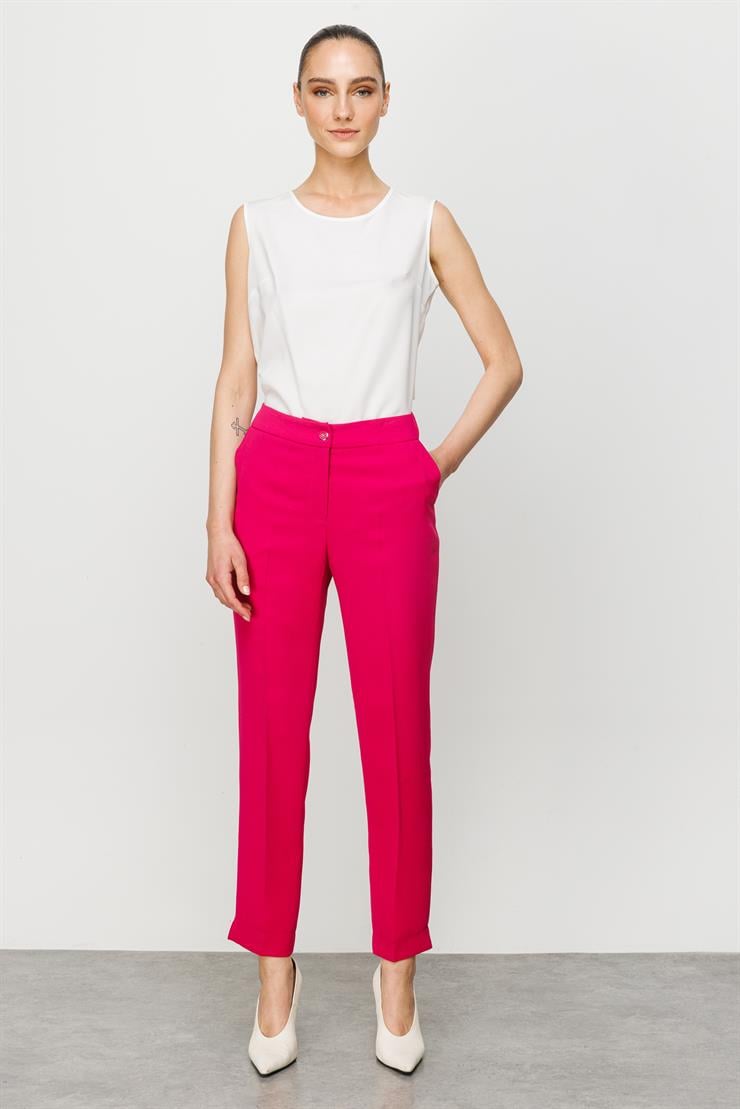 Modailgi  Sigara Paça Yan Cep Pantolon Fuşya