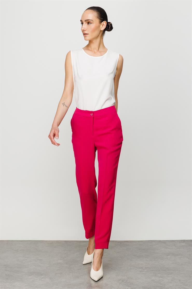 Modailgi  Sigara Paça Yan Cep Pantolon Fuşya