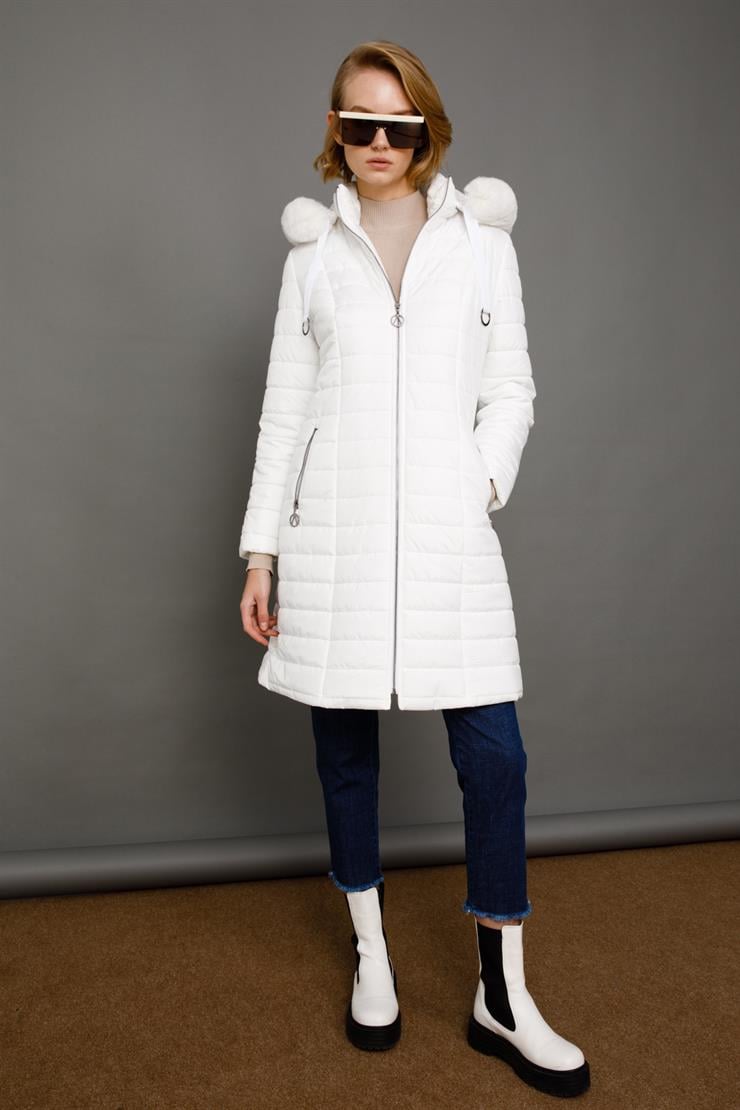 Modailgi  Şişme Kaban Beyaz