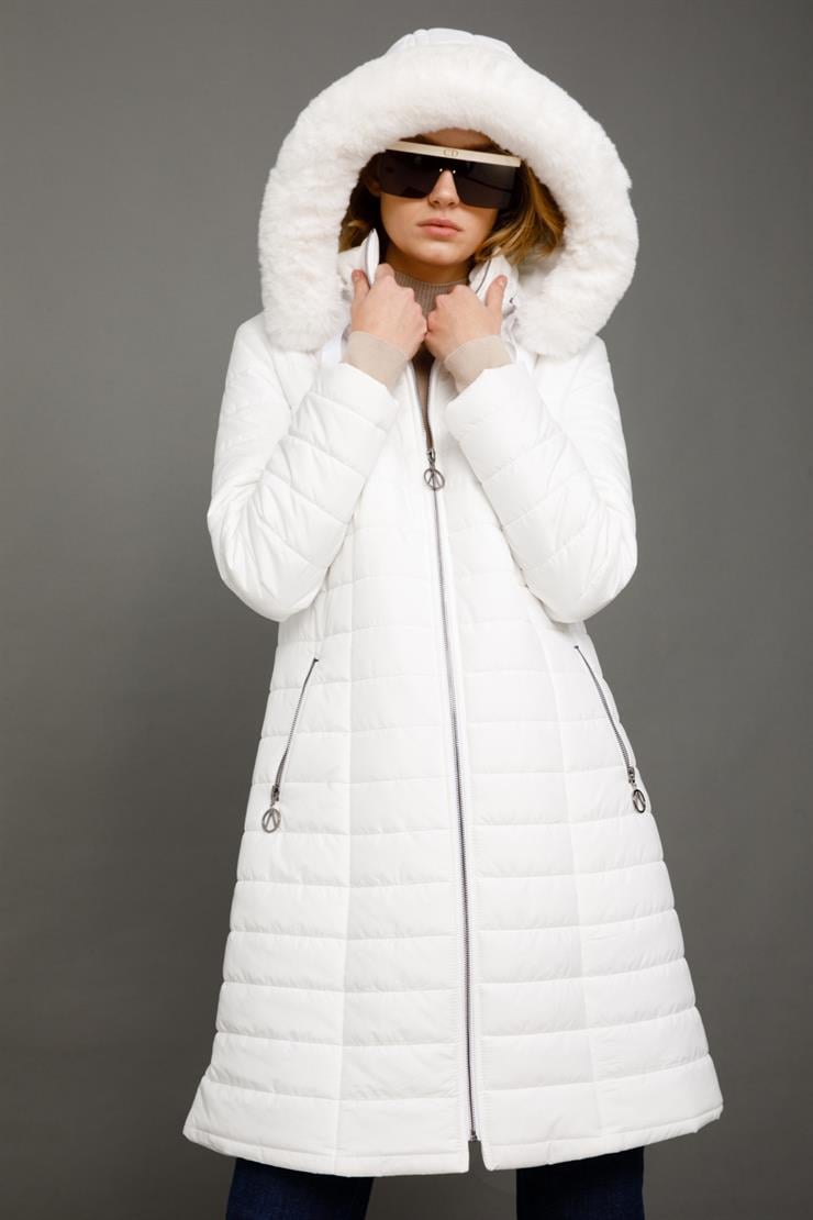 Modailgi  Şişme Kaban Beyaz