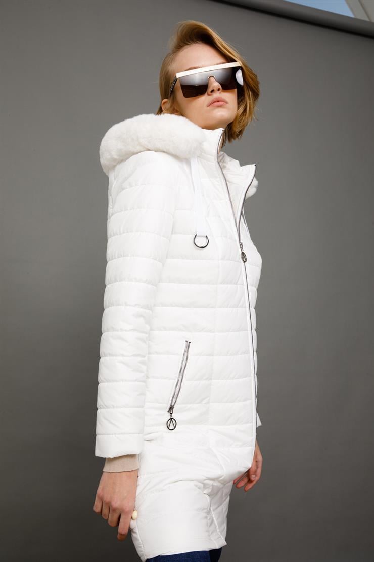 Modailgi  Şişme Kaban Beyaz