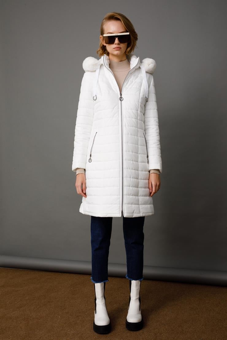 Modailgi  Şişme Kaban Beyaz