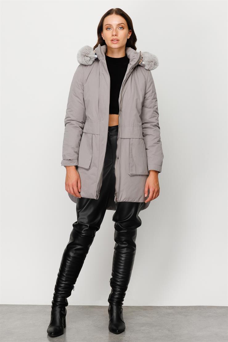 Modailgi  Şişme Kaban Gri