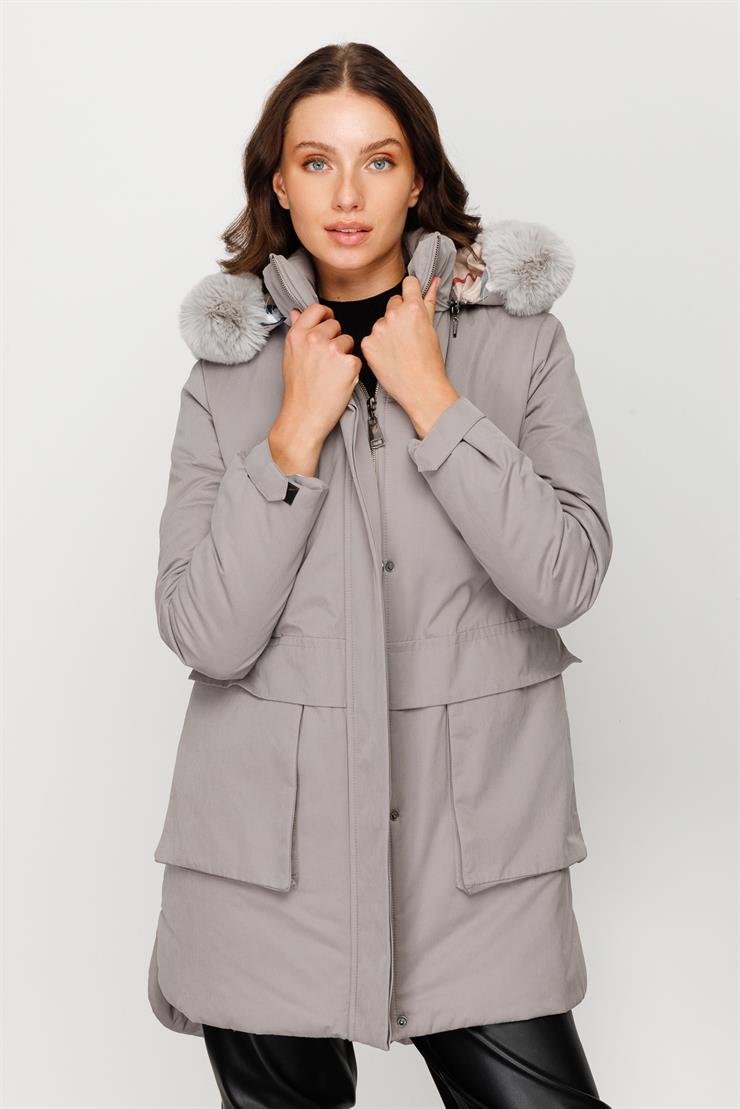 Modailgi  Şişme Kaban Gri