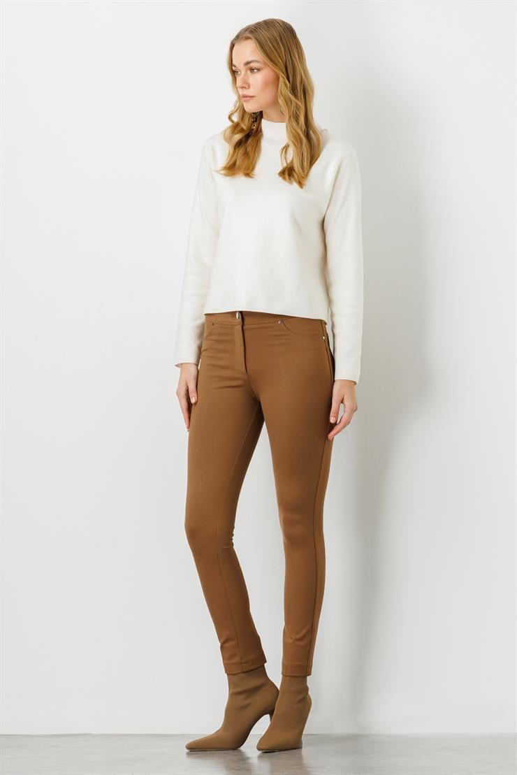 Modailgi  Cepli Tayt Pantolon Camel